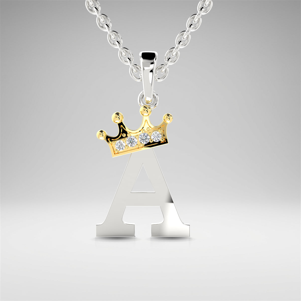 Arias by Lara Dutta Elegant Crowned Alphabet A Diamond Pendant
