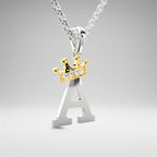 Arias by Lara Dutta Elegant Crowned Alphabet A Diamond Pendant