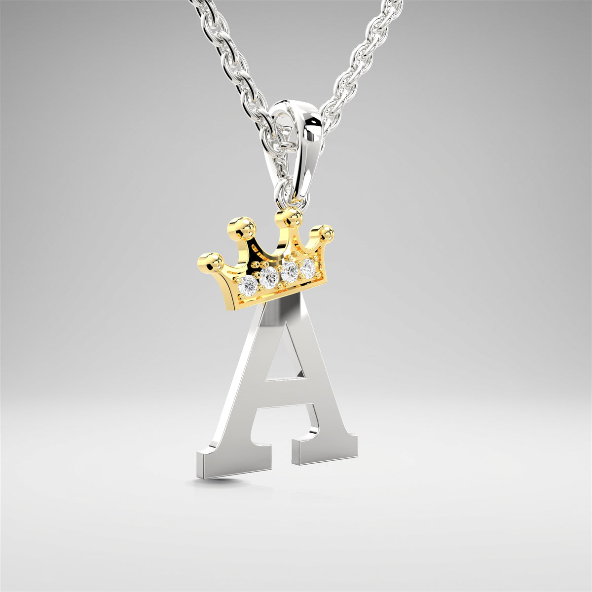 Arias by Lara Dutta Elegant Crowned Alphabet A Diamond Pendant