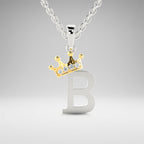 Arias by Lara Dutta Elegant Crowned Alphabet B Diamond Pendant