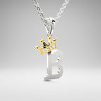 Arias by Lara Dutta Elegant Crowned Alphabet B Diamond Pendant