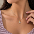 Arias by Lara Dutta Elegant Crowned Alphabet B Diamond Pendant