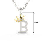 Arias by Lara Dutta Elegant Crowned Alphabet B Diamond Pendant