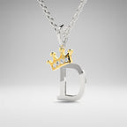 Arias by Lara Dutta Elegant Crowned Alphabet D Diamond Pendant