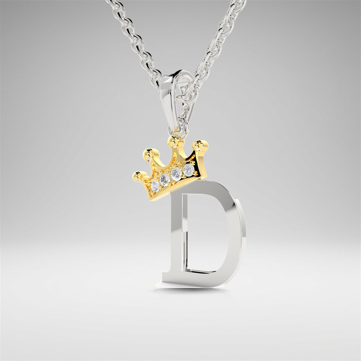 Arias by Lara Dutta Elegant Crowned Alphabet D Diamond Pendant