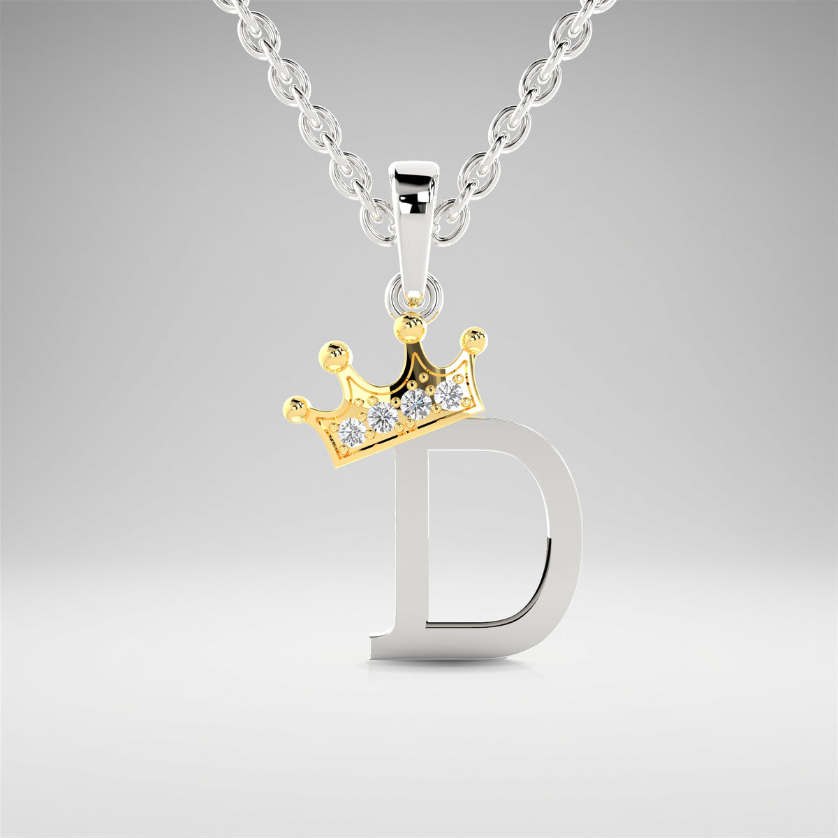 Arias by Lara Dutta Elegant Crowned Alphabet D Diamond Pendant