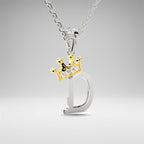 Arias by Lara Dutta Elegant Crowned Alphabet D Diamond Pendant