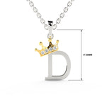 Arias by Lara Dutta Elegant Crowned Alphabet D Diamond Pendant