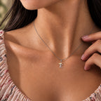 Arias by Lara Dutta Elegant Crowned Alphabet E Diamond Pendant