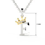Arias by Lara Dutta Elegant Crowned Alphabet E Diamond Pendant