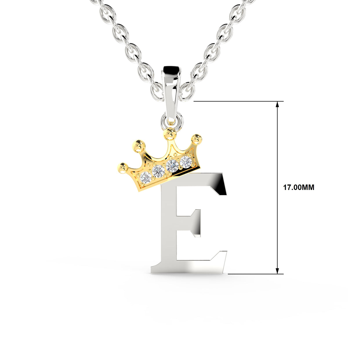 Arias by Lara Dutta Elegant Crowned Alphabet E Diamond Pendant