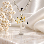 Arias by Lara Dutta Elegant Crowned Alphabet F Diamond Pendant