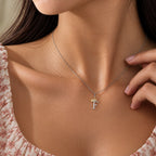 Arias by Lara Dutta Elegant Crowned Alphabet F Diamond Pendant