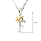 Arias by Lara Dutta Elegant Crowned Alphabet F Diamond Pendant