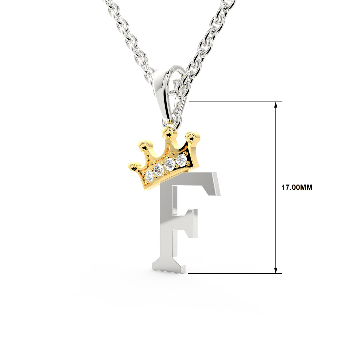 Arias by Lara Dutta Elegant Crowned Alphabet F Diamond Pendant