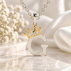 Arias by Lara Dutta Elegant Crowned Alphabet G Diamond Pendant