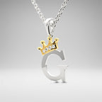 Arias by Lara Dutta Elegant Crowned Alphabet G Diamond Pendant
