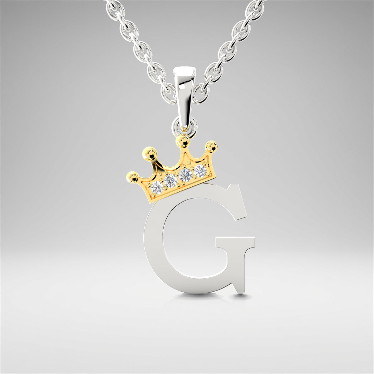 Arias by Lara Dutta Elegant Crowned Alphabet G Diamond Pendant