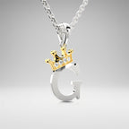 Arias by Lara Dutta Elegant Crowned Alphabet G Diamond Pendant