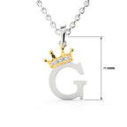 Arias by Lara Dutta Elegant Crowned Alphabet G Diamond Pendant