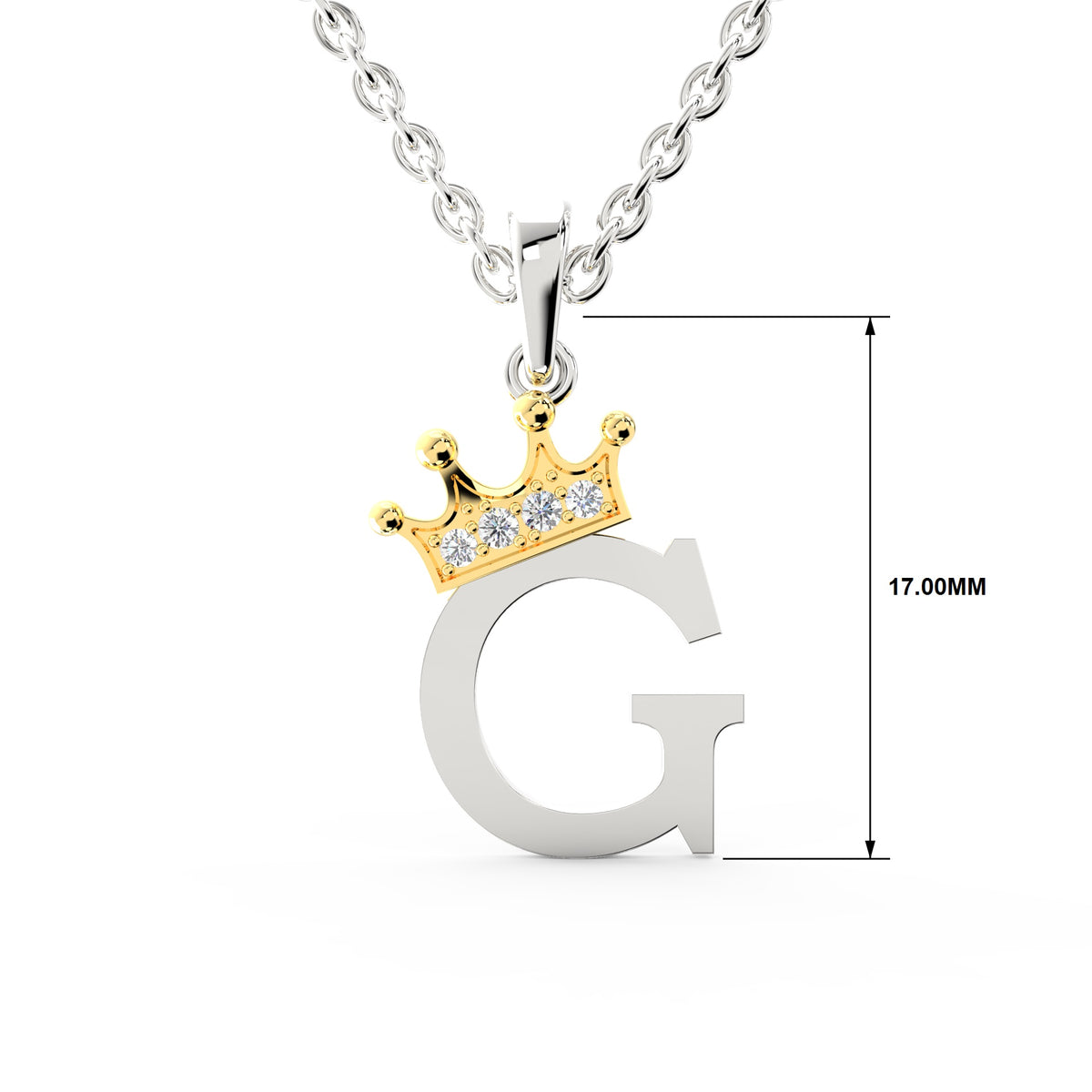 Arias by Lara Dutta Elegant Crowned Alphabet G Diamond Pendant
