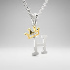 Arias by Lara Dutta Elegant Crowned Alphabet H Diamond Pendant