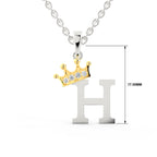 Arias by Lara Dutta Elegant Crowned Alphabet H Diamond Pendant
