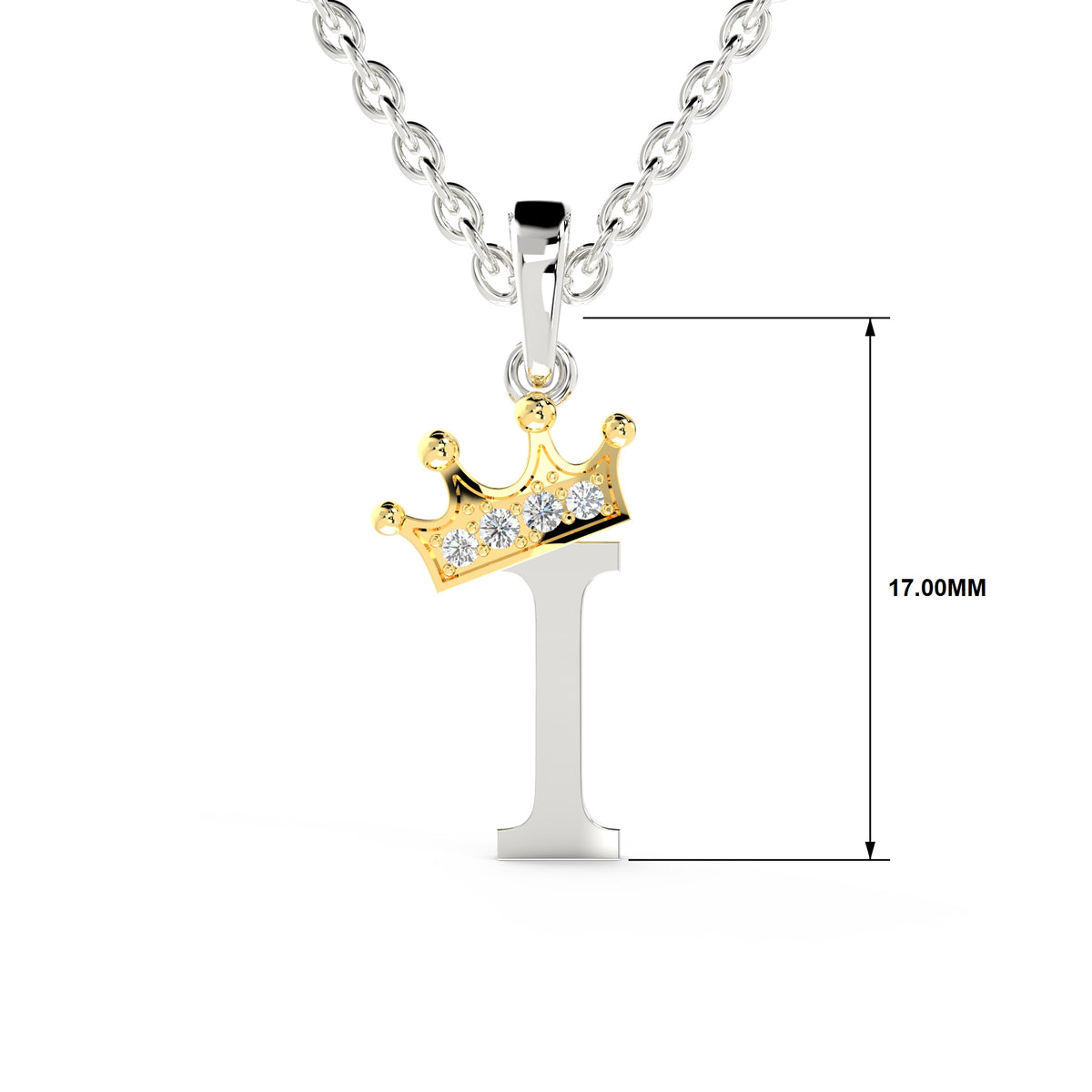 Arias by Lara Dutta Elegant Crowned Alphabet I Diamond Pendant
