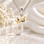 Arias by Lara Dutta Elegant Crowned Alphabet J Diamond Pendant