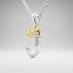 Arias by Lara Dutta Elegant Crowned Alphabet J Diamond Pendant