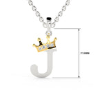 Arias by Lara Dutta Elegant Crowned Alphabet J Diamond Pendant