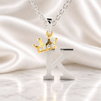Arias by Lara Dutta Elegant Crowned Alphabet K Diamond Pendant