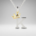 Arias by Lara Dutta Elegant Crowned Alphabet K Diamond Pendant