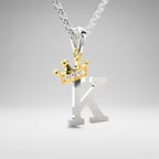 Arias by Lara Dutta Elegant Crowned Alphabet K Diamond Pendant