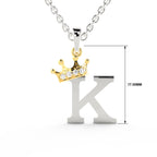 Arias by Lara Dutta Elegant Crowned Alphabet K Diamond Pendant