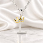 Arias by Lara Dutta Elegant Crowned Alphabet L Diamond Pendant