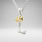 Arias by Lara Dutta Elegant Crowned Alphabet L Diamond Pendant