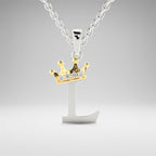 Arias by Lara Dutta Elegant Crowned Alphabet L Diamond Pendant