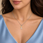 Arias by Lara Dutta Elegant Crowned Alphabet L Diamond Pendant