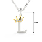 Arias by Lara Dutta Elegant Crowned Alphabet L Diamond Pendant