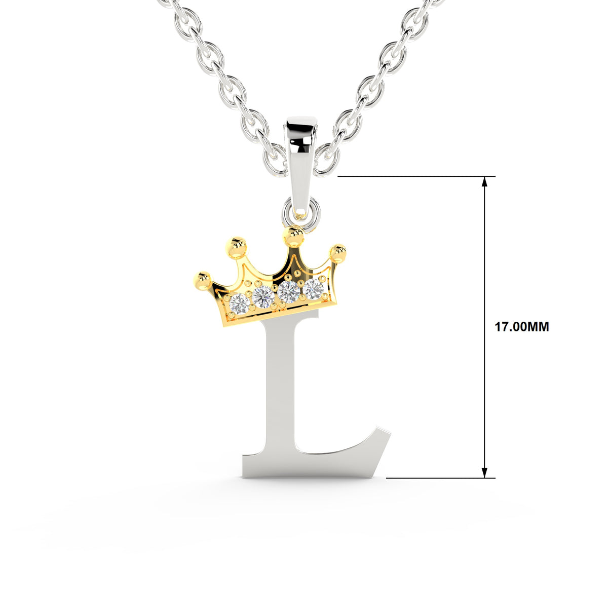 Arias by Lara Dutta Elegant Crowned Alphabet L Diamond Pendant