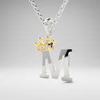 Arias by Lara Dutta Elegant Crowned Alphabet M Diamond Pendant