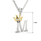 Arias by Lara Dutta Elegant Crowned Alphabet M Diamond Pendant