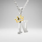 Arias by Lara Dutta Elegant Crowned Alphabet N Diamond Pendant