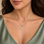 Arias by Lara Dutta Elegant Crowned Alphabet N Diamond Pendant