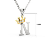 Arias by Lara Dutta Elegant Crowned Alphabet N Diamond Pendant