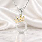 Arias by Lara Dutta Elegant Crowned Alphabet O Diamond Pendant