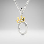 Arias by Lara Dutta Elegant Crowned Alphabet O Diamond Pendant