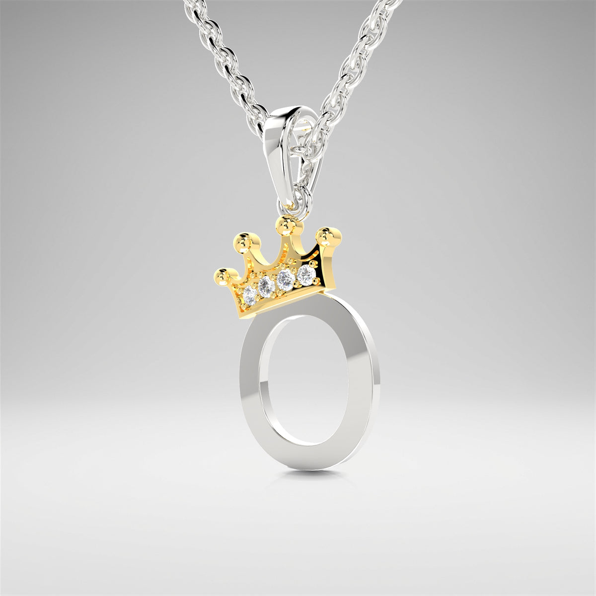 Arias by Lara Dutta Elegant Crowned Alphabet O Diamond Pendant