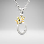 Arias by Lara Dutta Elegant Crowned Alphabet O Diamond Pendant
